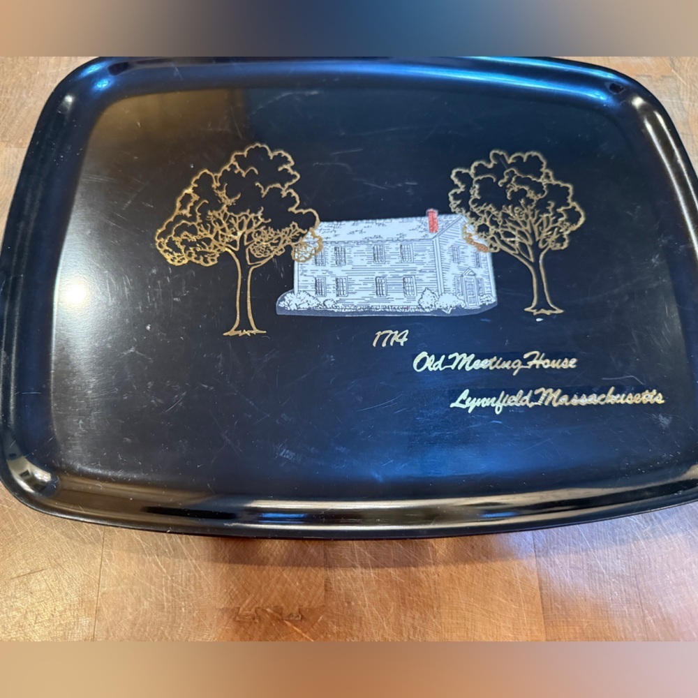 Vintage Conrac Monterey California Black Gloss Serving Tray 1714 Meeting House